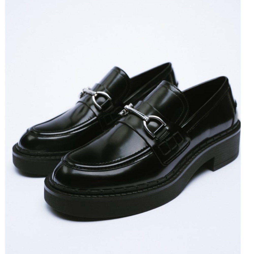 Zara Flat black loafers
